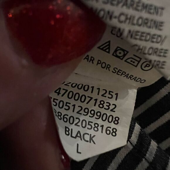 Chaps size L black and white striped button down shirt - Picture 8 of 10